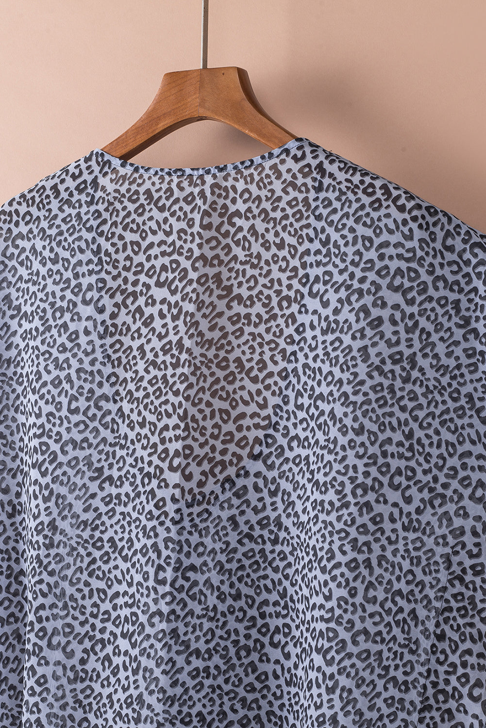 Leopard Animal Print Drawstring Ruffled Plus Size Beach Cover-up