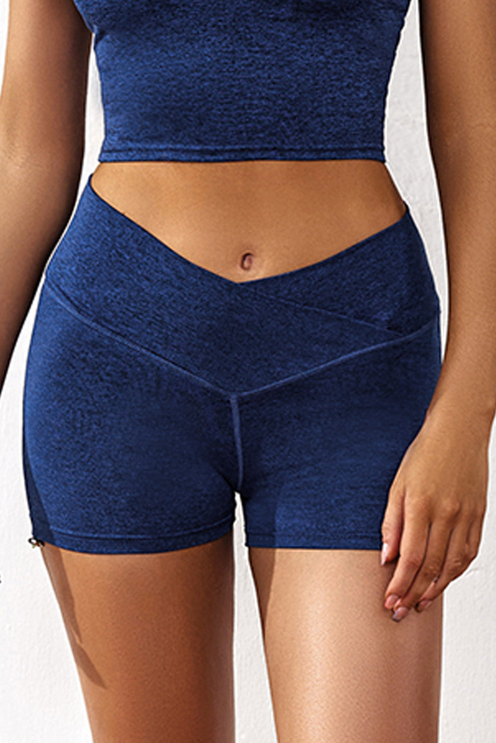 Blue Athletic Gym Butt Lifting Yoga Shorts