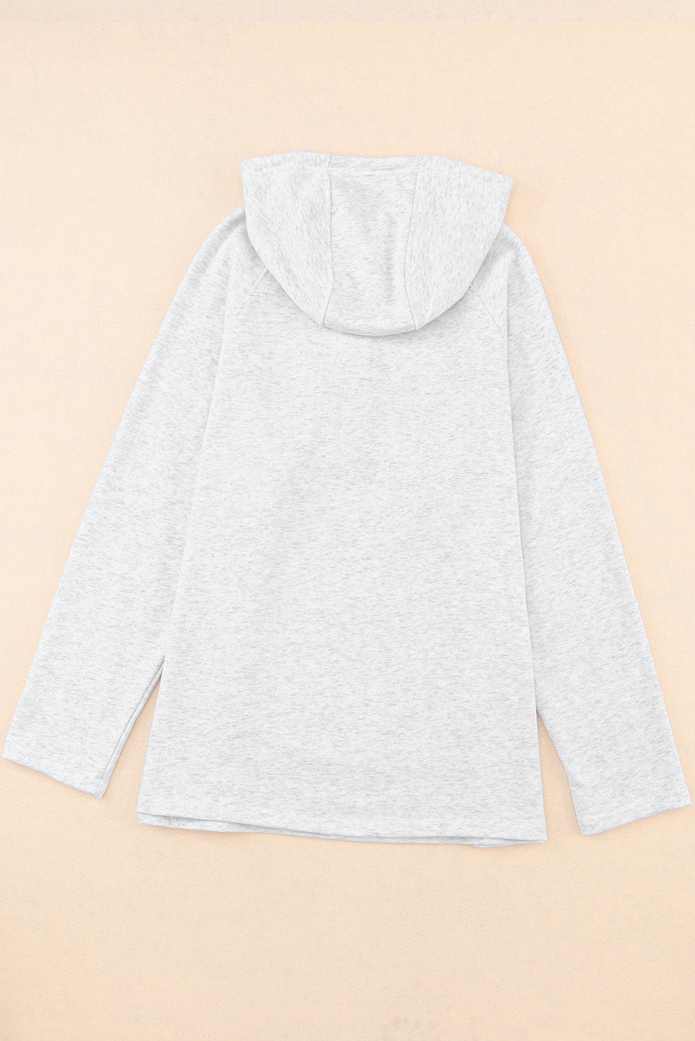 Gray Plus Size Kangaroo Pocket Henley Button Hoodie