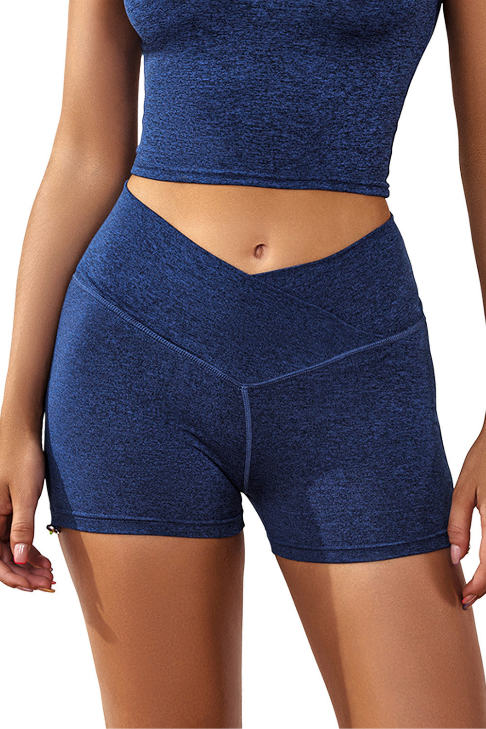 Blue Athletic Gym Butt Lifting Yoga Shorts