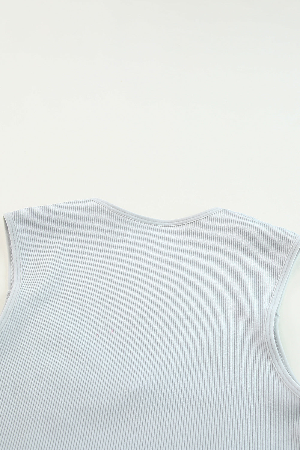 Gray Joint Straps Sleeveless Ribbed Gym Top